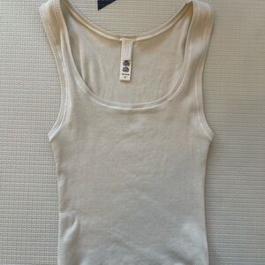 SKIMS Cotton Rib Tank in Bone